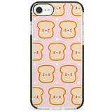 Bread Faces Kawaii Pattern Black Impact Phone Case for iPhone SE 8 7 Plus