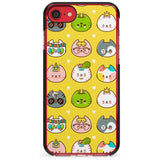 Mythical Cats Kawaii Pattern Black Impact Phone Case for iPhone SE 8 7 Plus