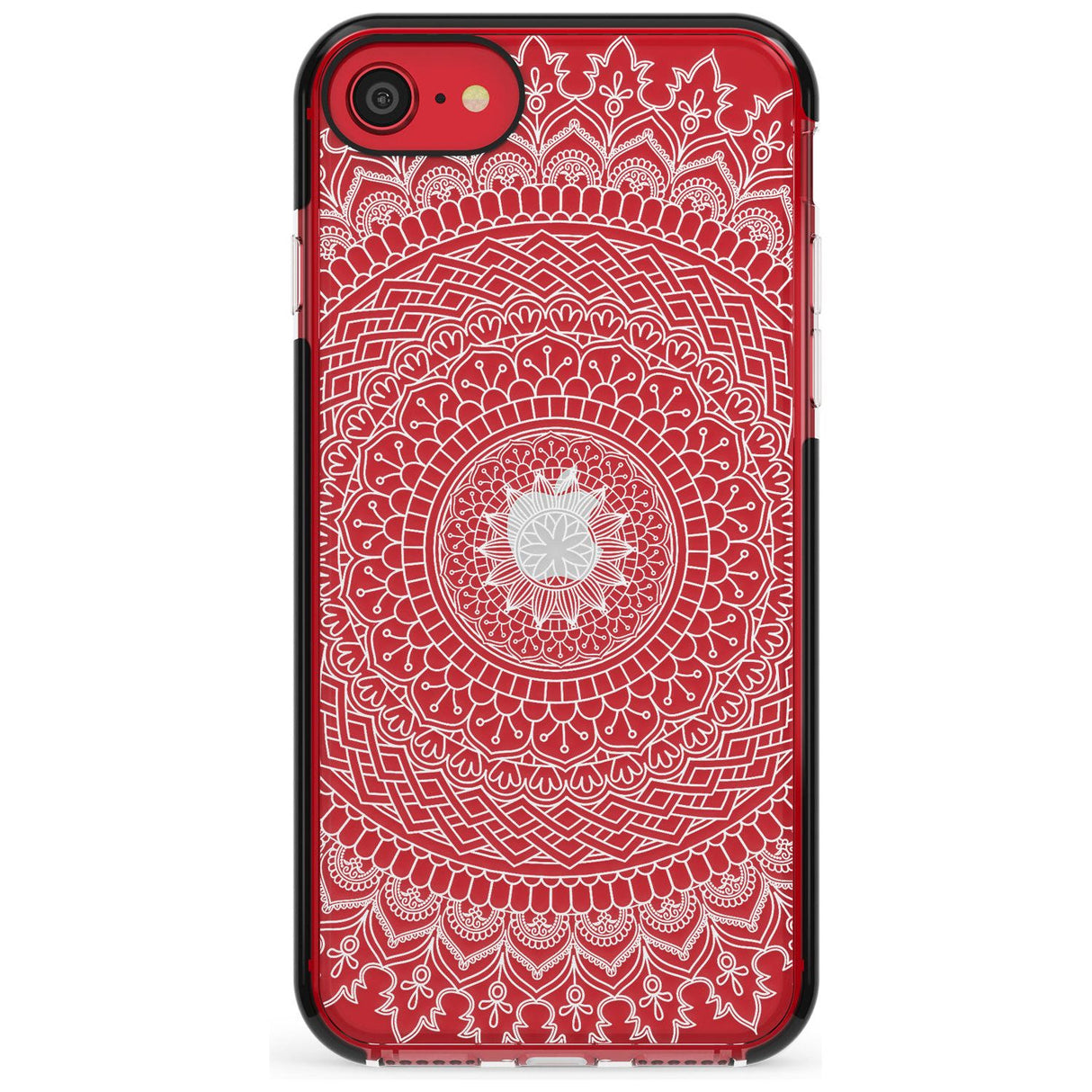 Large White Mandala Transparent Design Pink Fade Impact Phone Case for iPhone SE 8 7 Plus