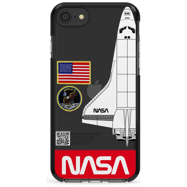 NASA Apollo 11 Black Impact Phone Case for iPhone SE 8 7 Plus