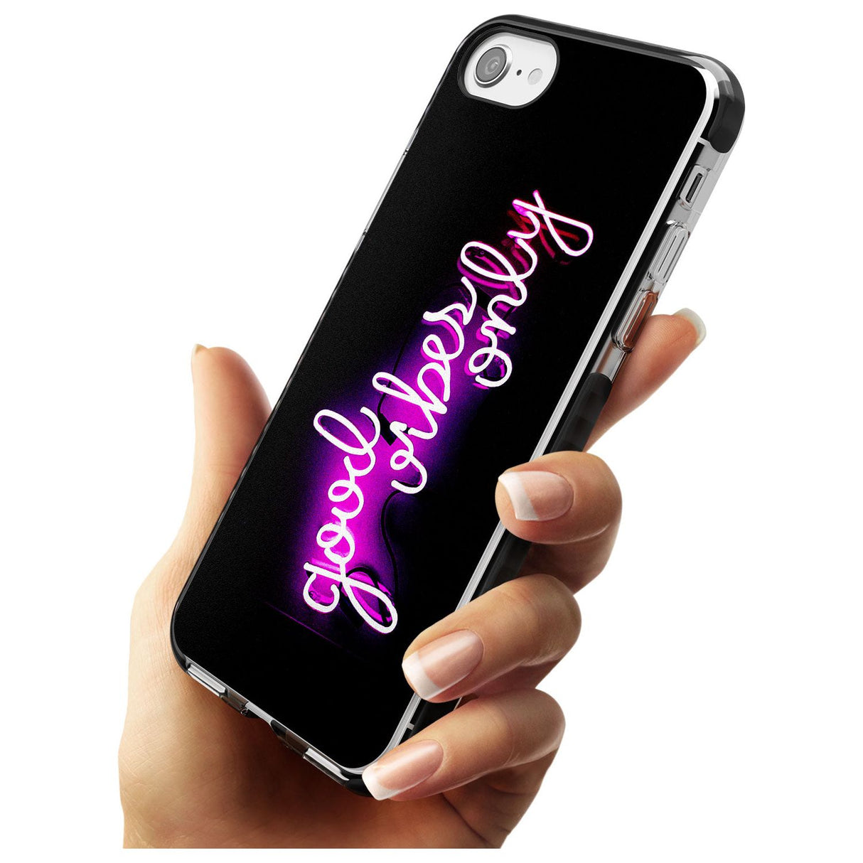 Good Vibes Only Pink Neon iPhone Case   Phone Case - Case Warehouse