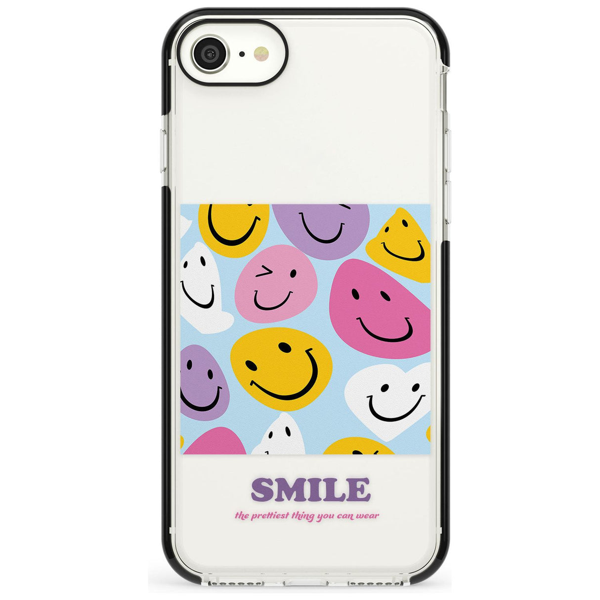 A Smile Black Impact Phone Case for iPhone SE 8 7 Plus