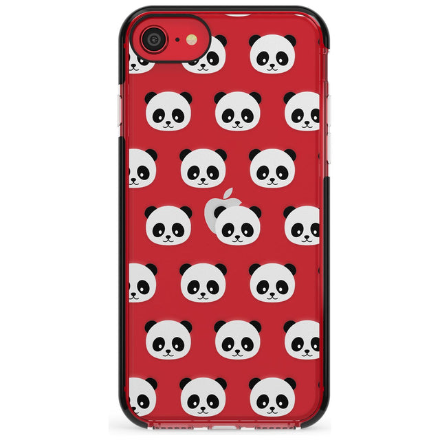 Panda Face Pattern Pink Fade Impact Phone Case for iPhone SE 8 7 Plus