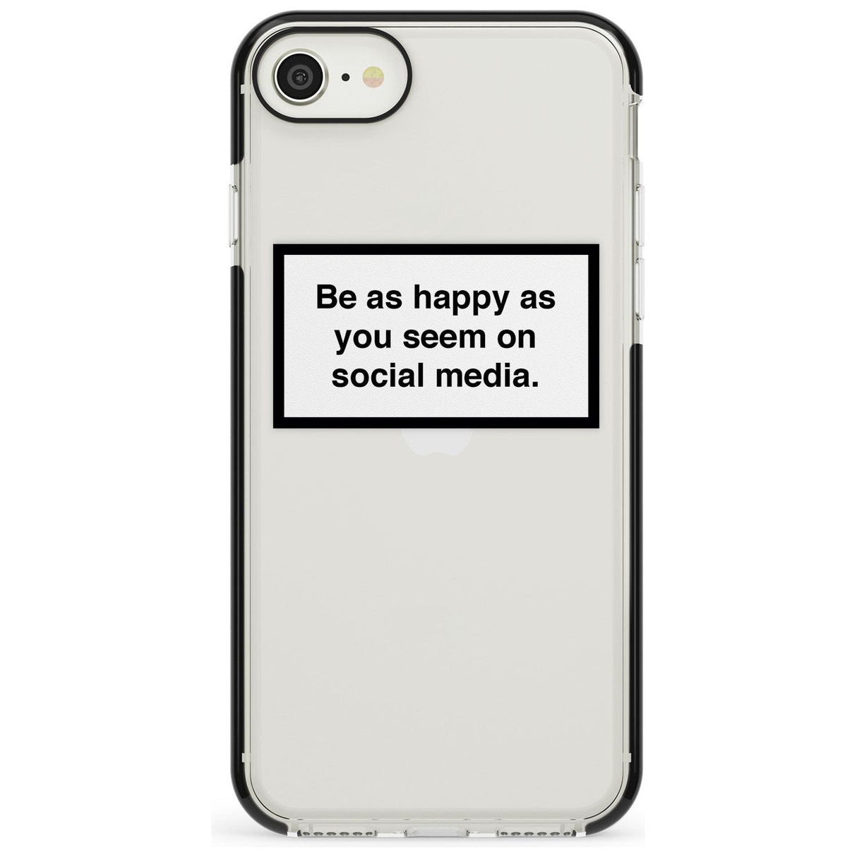 Happy on Social Media iPhone Case  Black Impact Phone Case - Case Warehouse