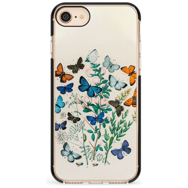 European Butterflies Black Impact Phone Case for iPhone SE 8 7 Plus