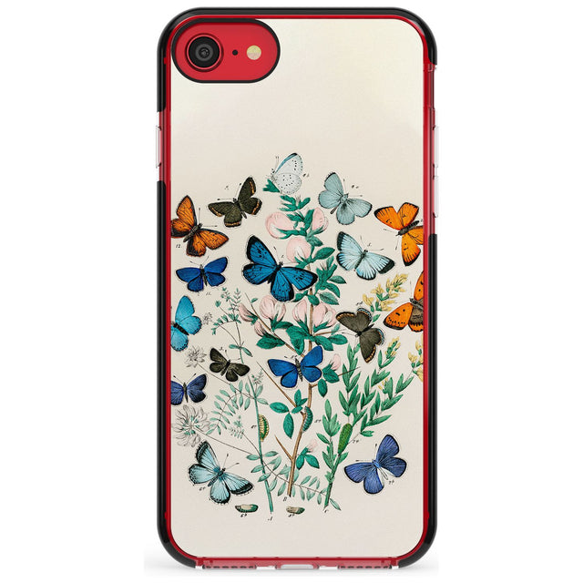 European Butterflies Black Impact Phone Case for iPhone SE 8 7 Plus