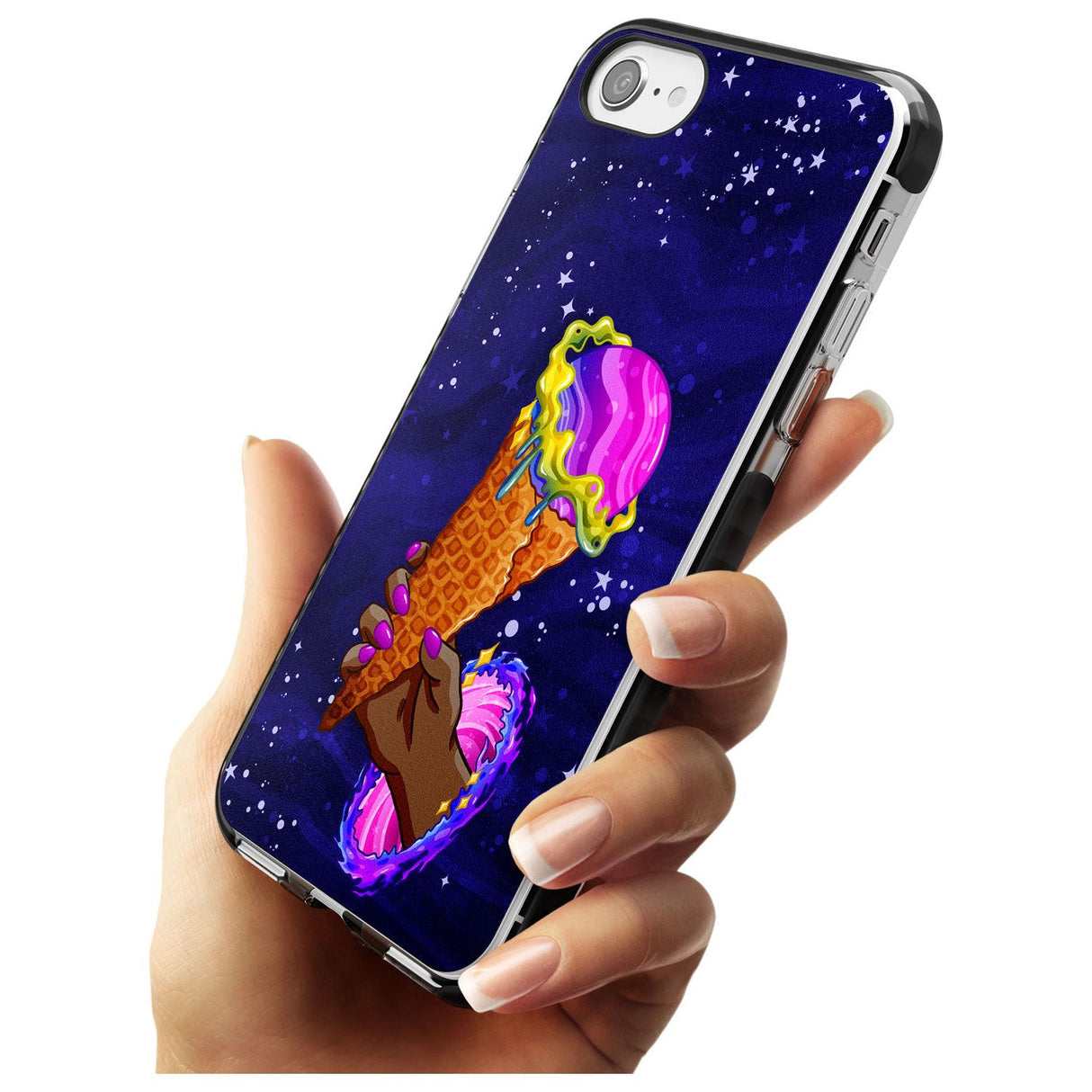 Interdimensional Ice Cream Black Impact Phone Case for iPhone SE 8 7 Plus