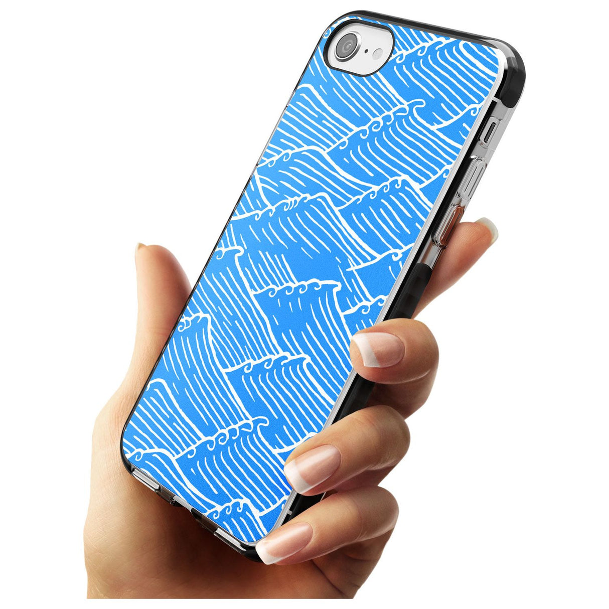 Waves Pattern Black Impact Phone Case for iPhone SE 8 7 Plus