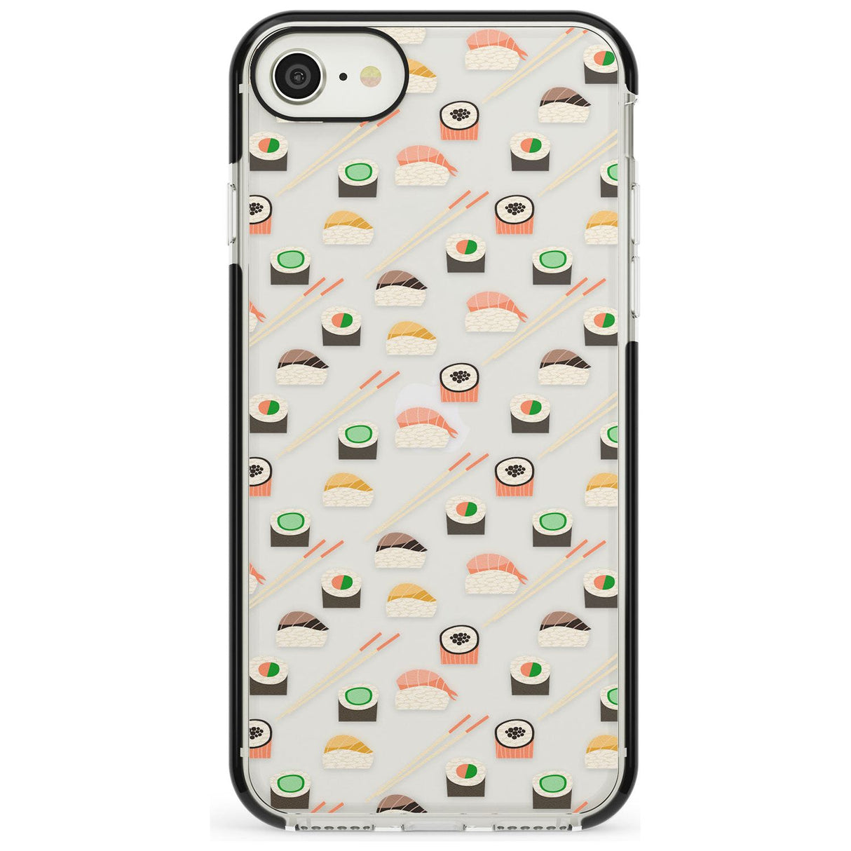 Sushi & Chopsticks Pattern iPhone Case  Black Impact Phone Case - Case Warehouse