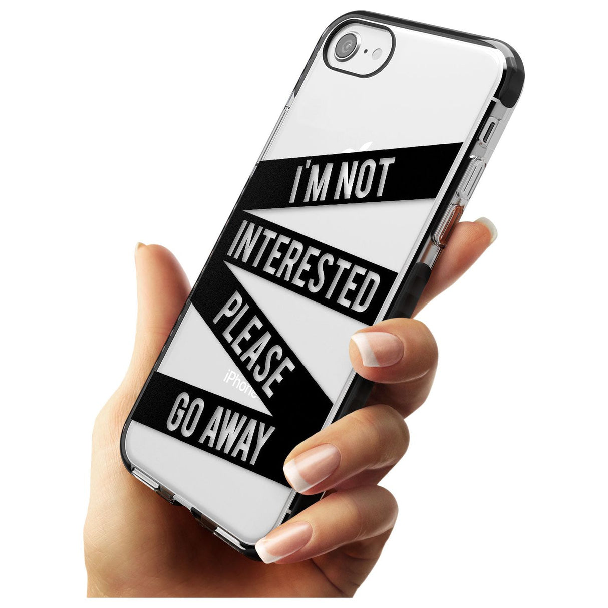 Black Stripes I'm Not Interested Black Impact Phone Case for iPhone SE 8 7 Plus