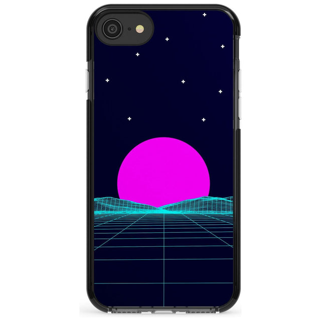 Miami Sunset Vaporwave Black Impact Phone Case for iPhone SE 8 7 Plus