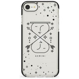 Gemini Emblem - Transparent Design Black Impact Phone Case for iPhone SE 8 7 Plus