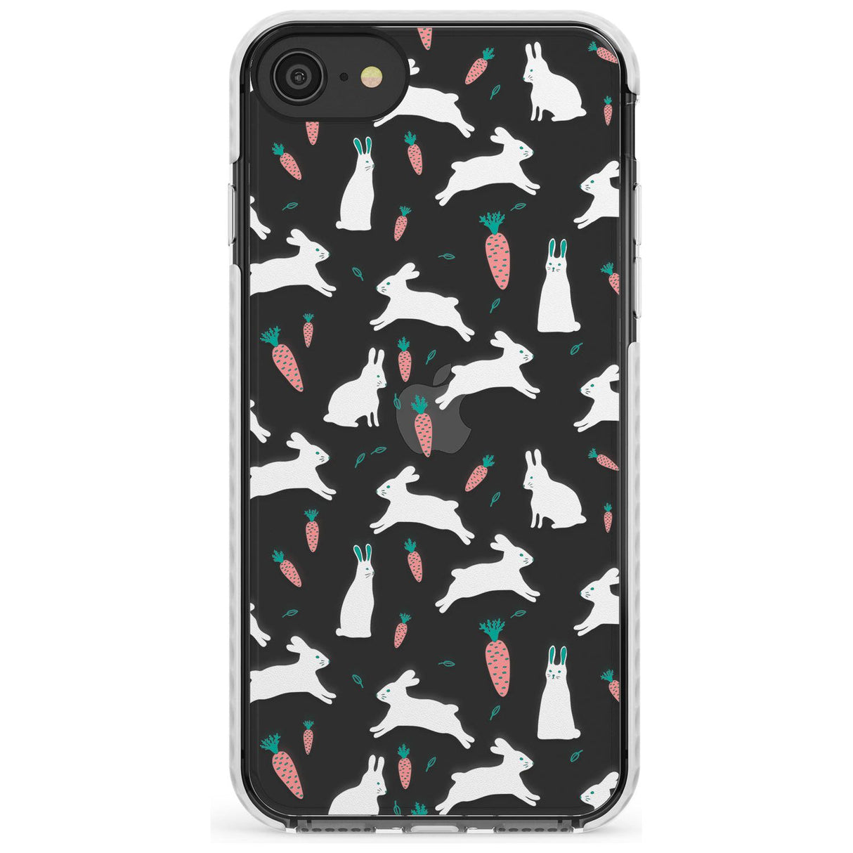 White Bunnies and Carrots Impact Phone Case for iPhone SE 8 7 Plus