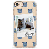 Personalised English Blue Cat Photo Impact Phone Case for iPhone SE 8 7 Plus