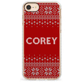 Personalised Red Christmas Knitted Jumper Impact Phone Case for iPhone SE 8 7 Plus