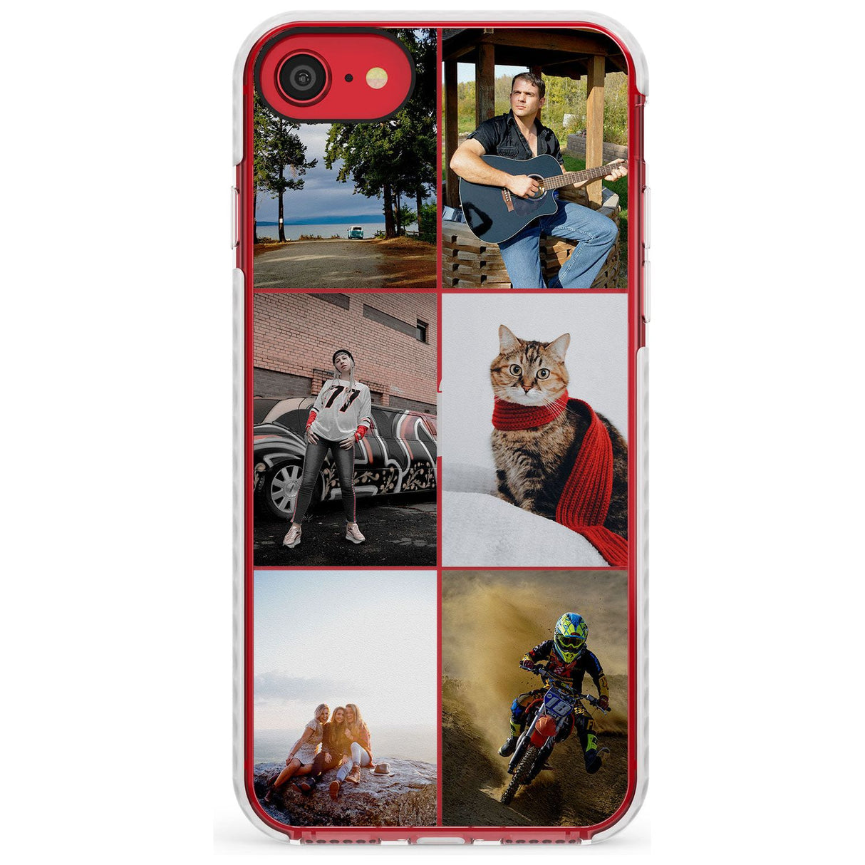 6 Photo Grid  Slim TPU Phone Case for iPhone SE 8 7 Plus