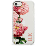 Custom Clear Vintage Floral Pink Peonies Impact Phone Case for iPhone SE 8 7 Plus