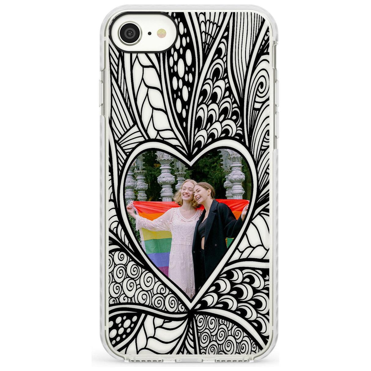 Personalised Henna Heart Photo Case Impact Phone Case for iPhone SE 8 7 Plus