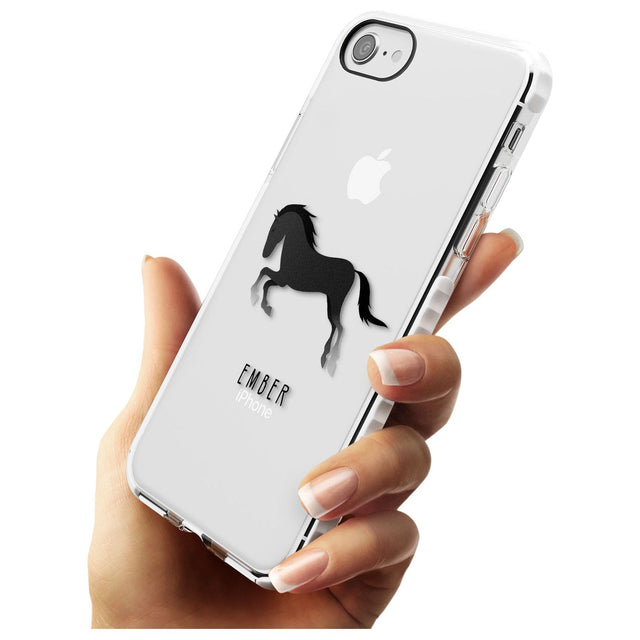 Personalised Black Horse Impact Phone Case for iPhone SE 8 7 Plus