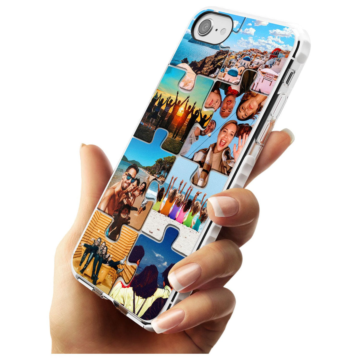 Personalised Jigsaw Photo Grid Impact Phone Case for iPhone SE 8 7 Plus