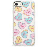 Custom Text Love Hearts Slim TPU Phone Case for iPhone SE 8 7 Plus