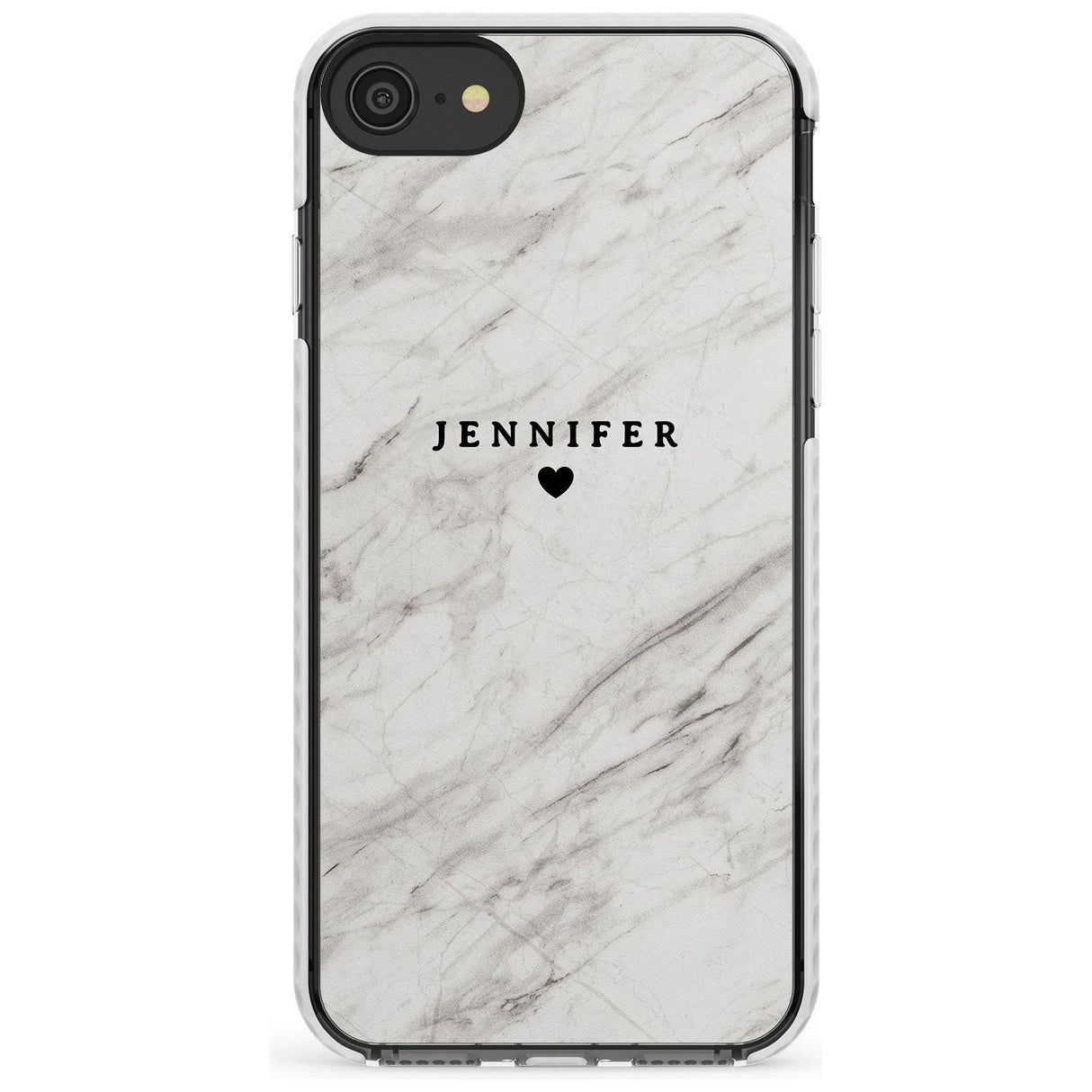 Personalised Light Grey & White Marble Slim TPU Phone Case for iPhone SE 8 7 Plus