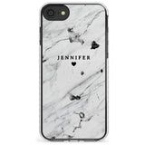 Personalised Black & White Marble Slim TPU Phone Case for iPhone SE 8 7 Plus