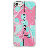 Turquoise & Pink - Marbled iPhone Case  Impact Case Custom Phone Case - Case Warehouse