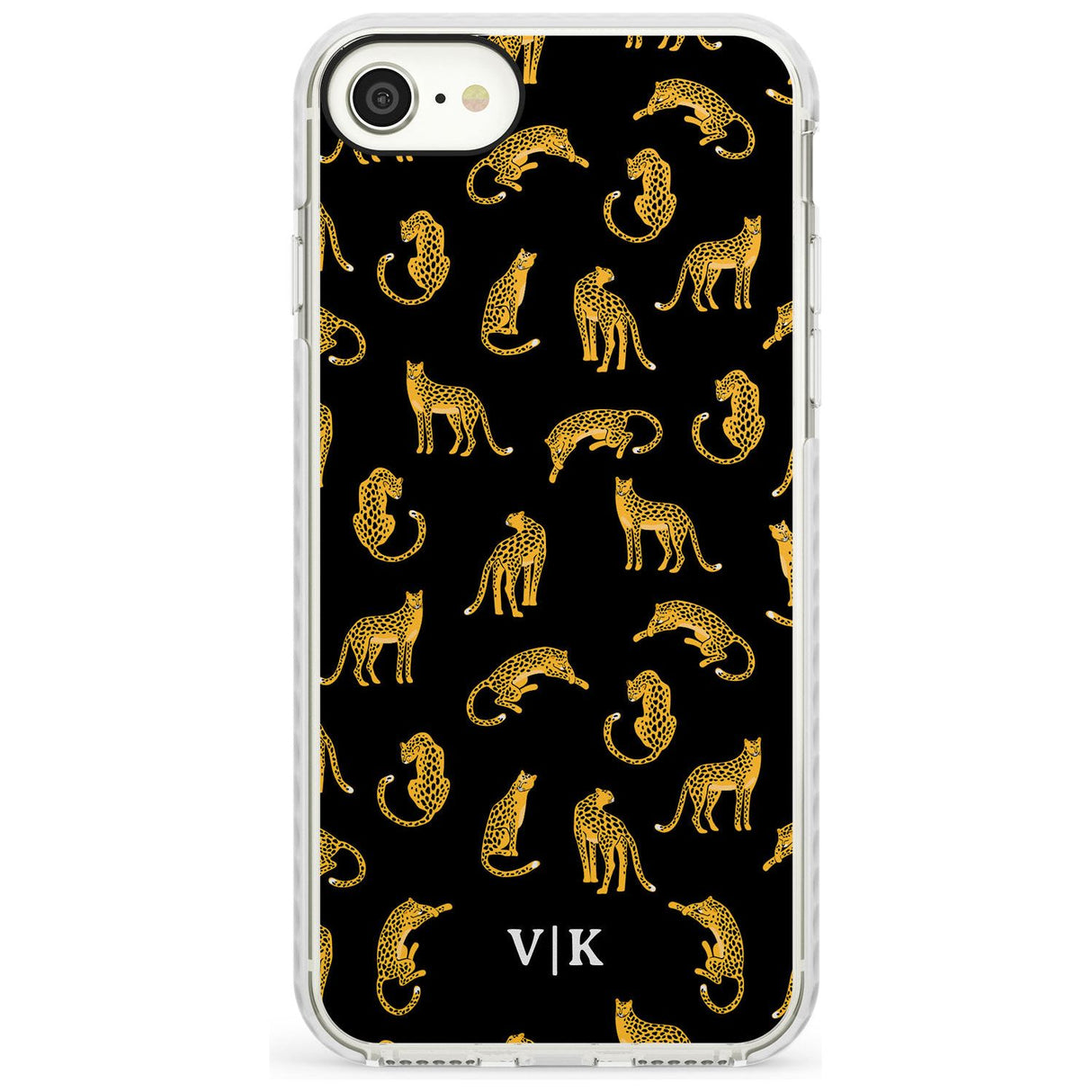 Personalised Cheetah Pattern: Black Slim TPU Phone Case for iPhone SE 8 7 Plus