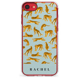 Personalised Tiger Pattern: Turquoise Slim TPU Phone Case for iPhone SE 8 7 Plus