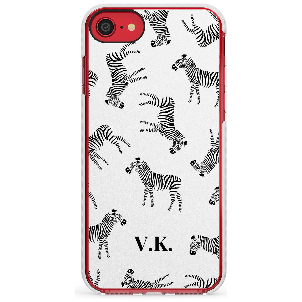 Personalised Zebra Pattern Slim TPU Phone Case for iPhone SE 8 7 Plus