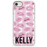 Pink Stripes & Lips iPhone Case  Impact Case Custom Phone Case - Case Warehouse