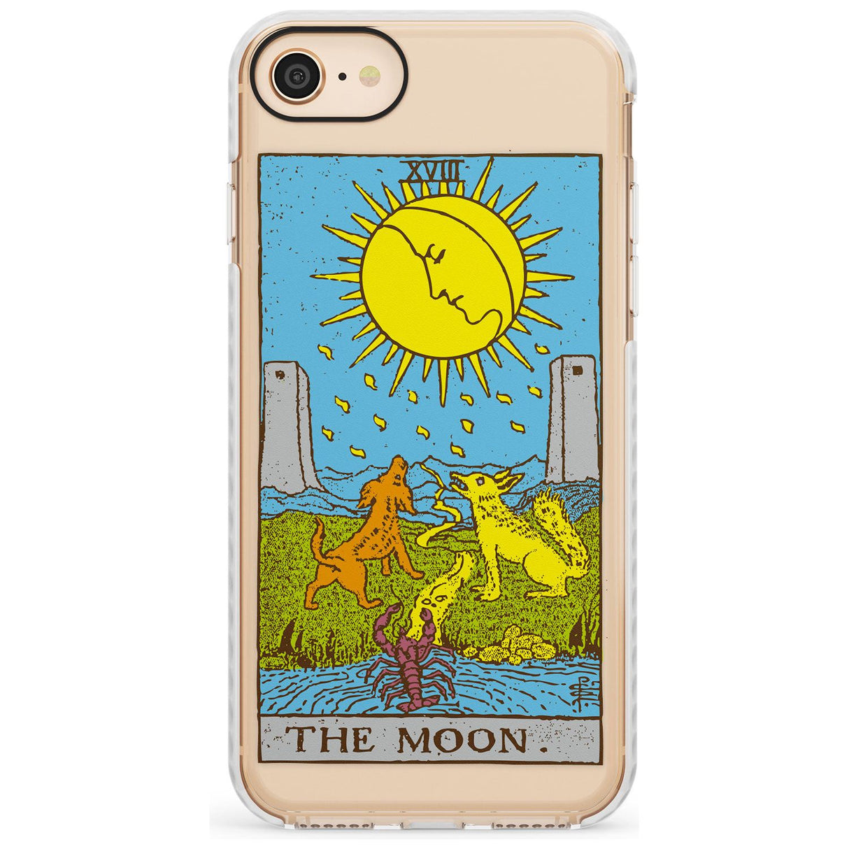 The Moon Tarot Card - Colour Slim TPU Phone Case for iPhone SE 8 7 Plus