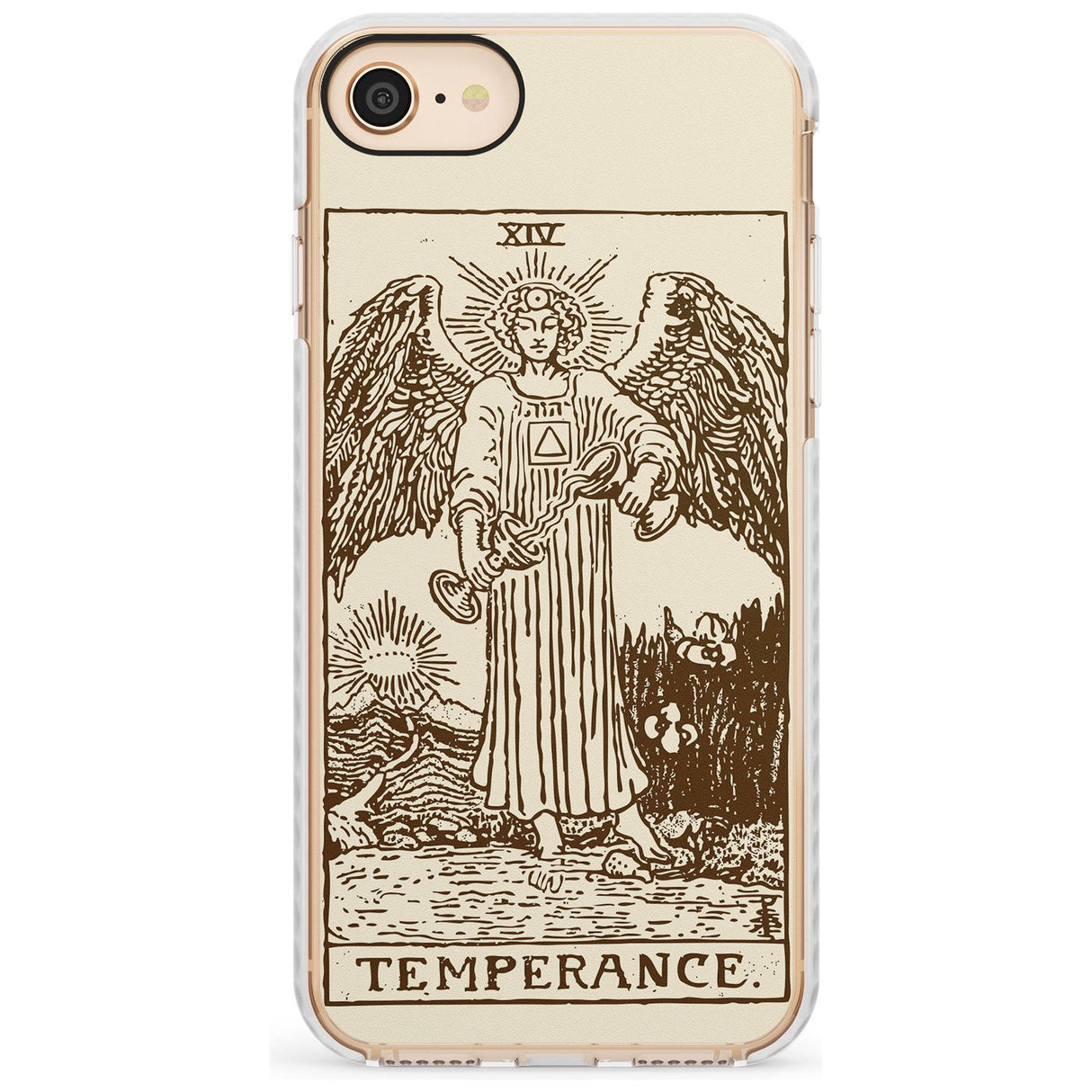 Temperance Tarot Card - Solid Cream Slim TPU Phone Case for iPhone SE 8 7 Plus