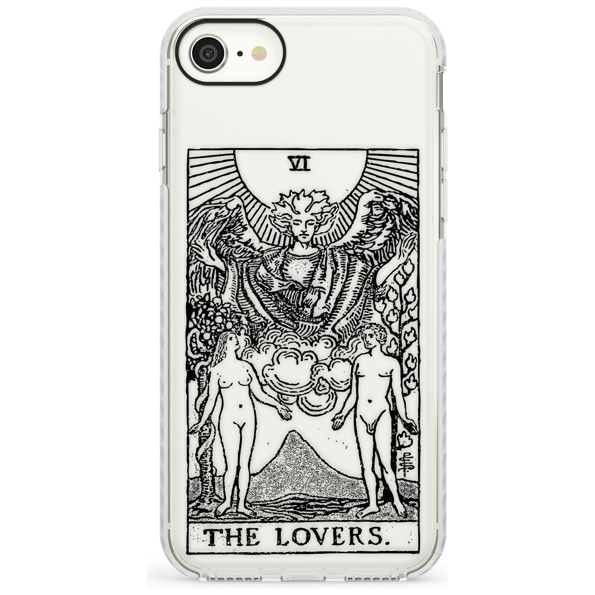 The Lovers Tarot Card - Transparent Slim TPU Phone Case for iPhone SE 8 7 Plus