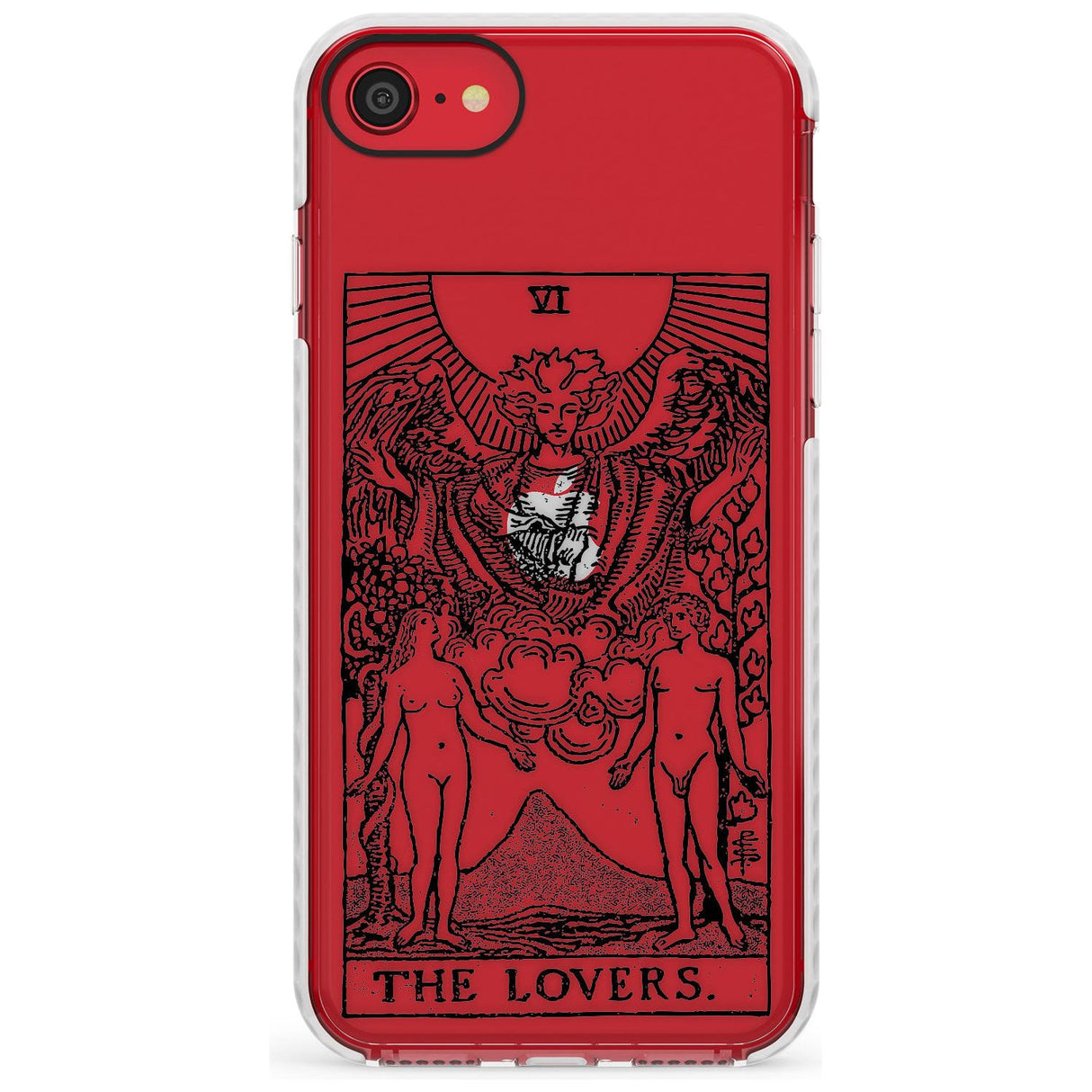 The Lovers Tarot Card - Transparent Slim TPU Phone Case for iPhone SE 8 7 Plus