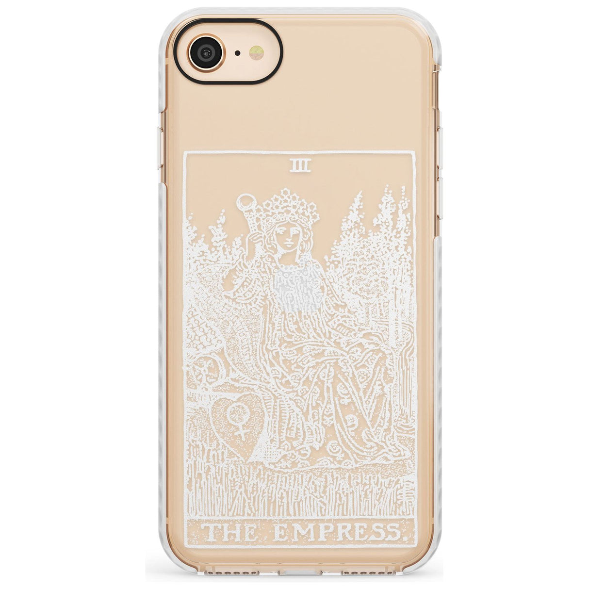 The Empress Tarot Card - White Transparent Slim TPU Phone Case for iPhone SE 8 7 Plus