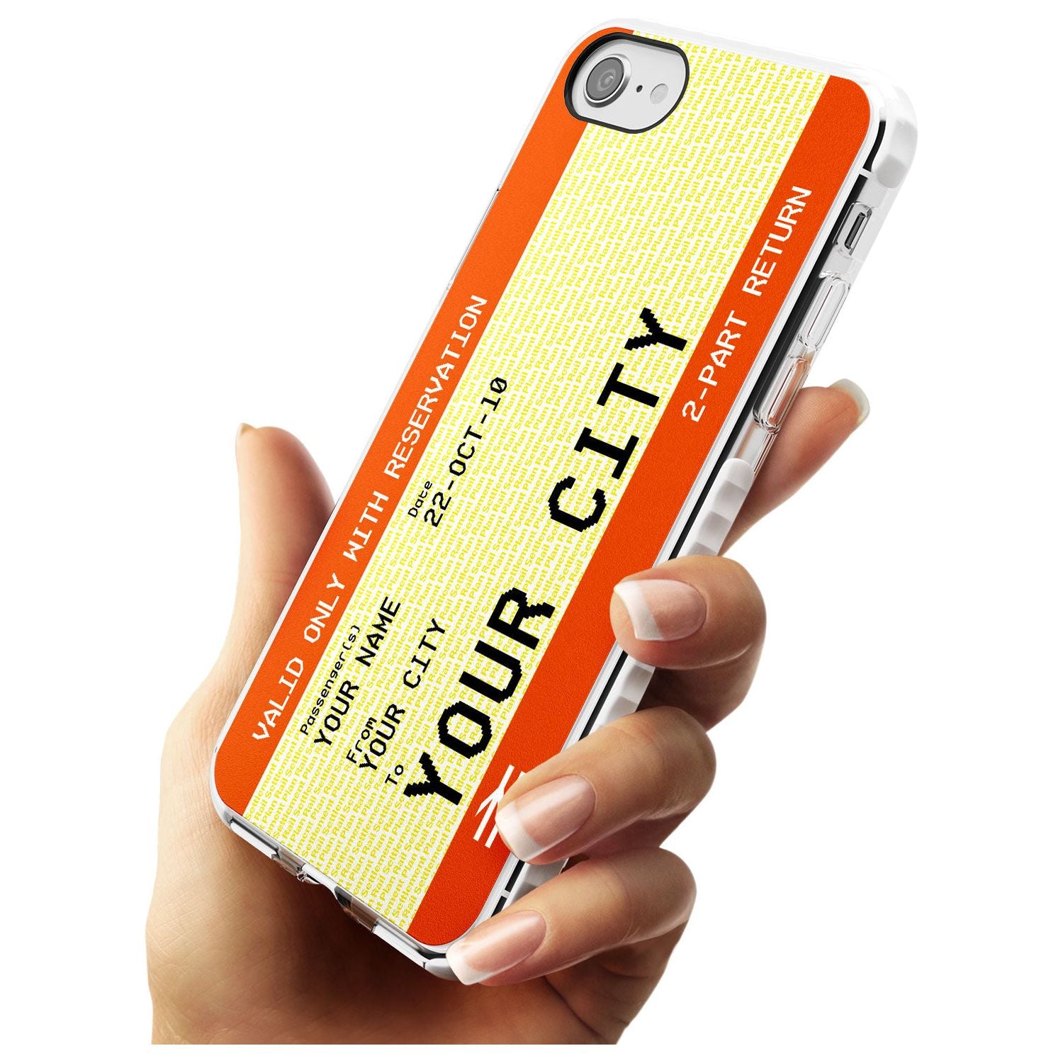 Personalised Create Your Own Train Ticket Impact Phone Case for iPhone SE 8 7 Plus