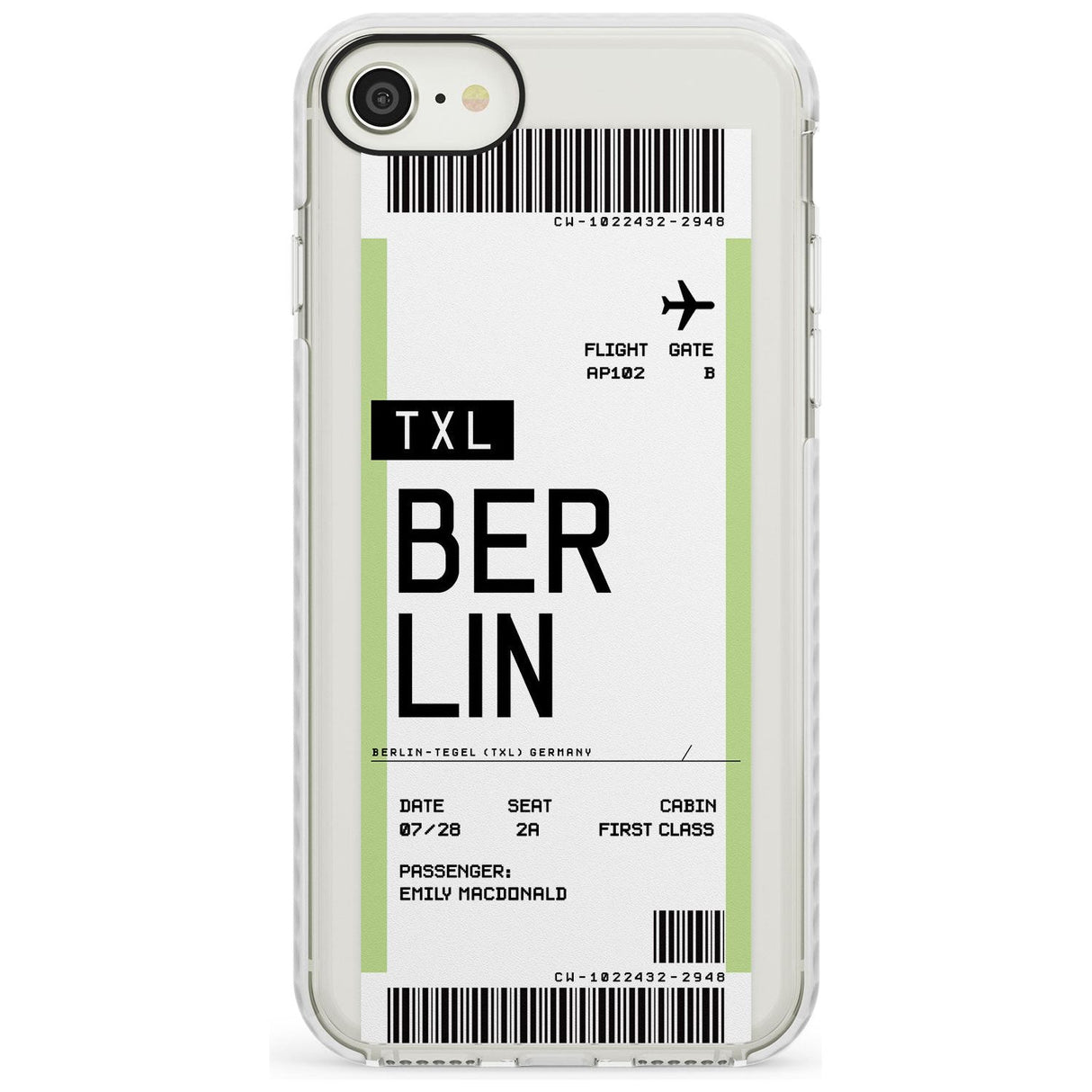 Berlin Boarding Pass iPhone Case  Impact Case Custom Phone Case - Case Warehouse