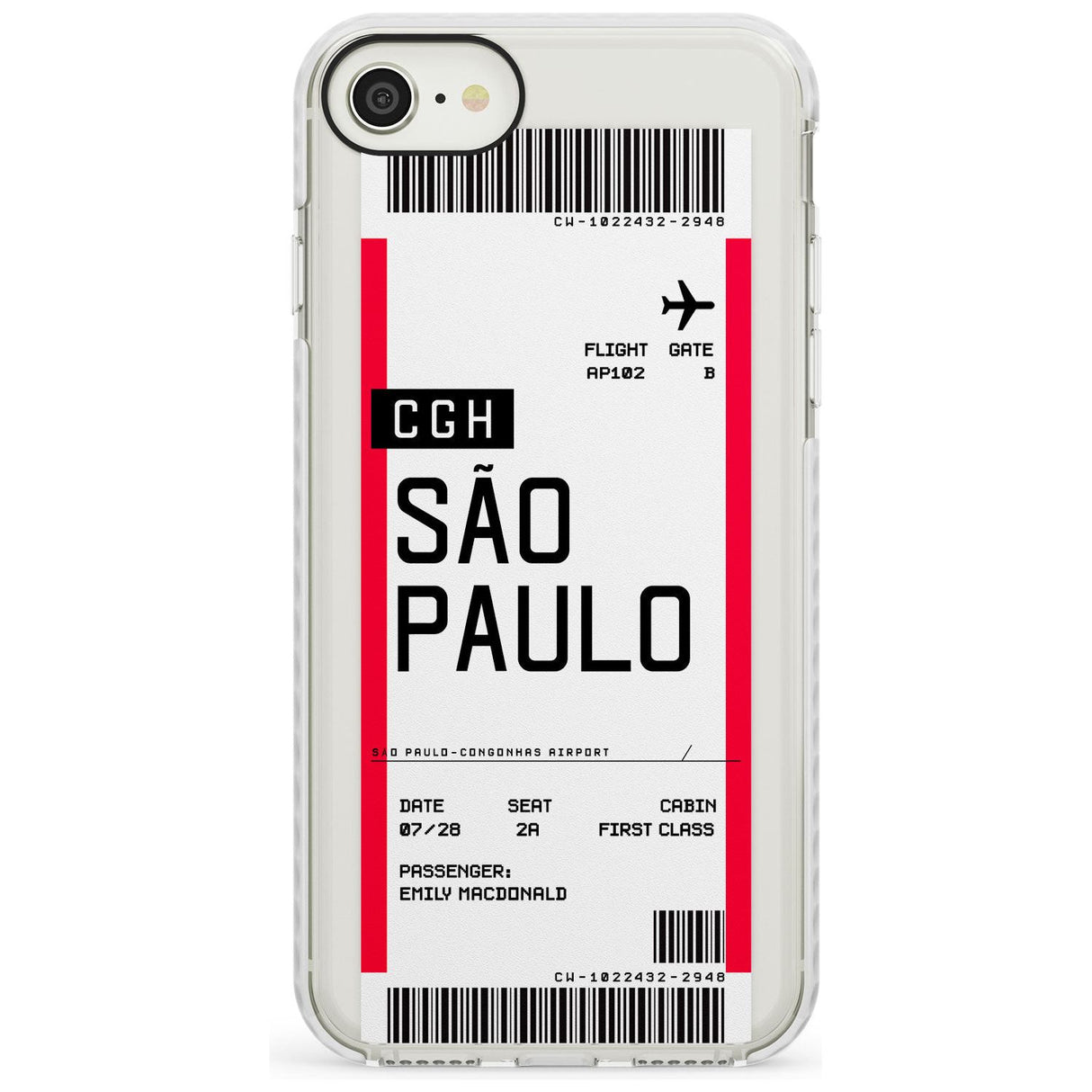 São Paulo Boarding Pass iPhone Case  Impact Case Custom Phone Case - Case Warehouse