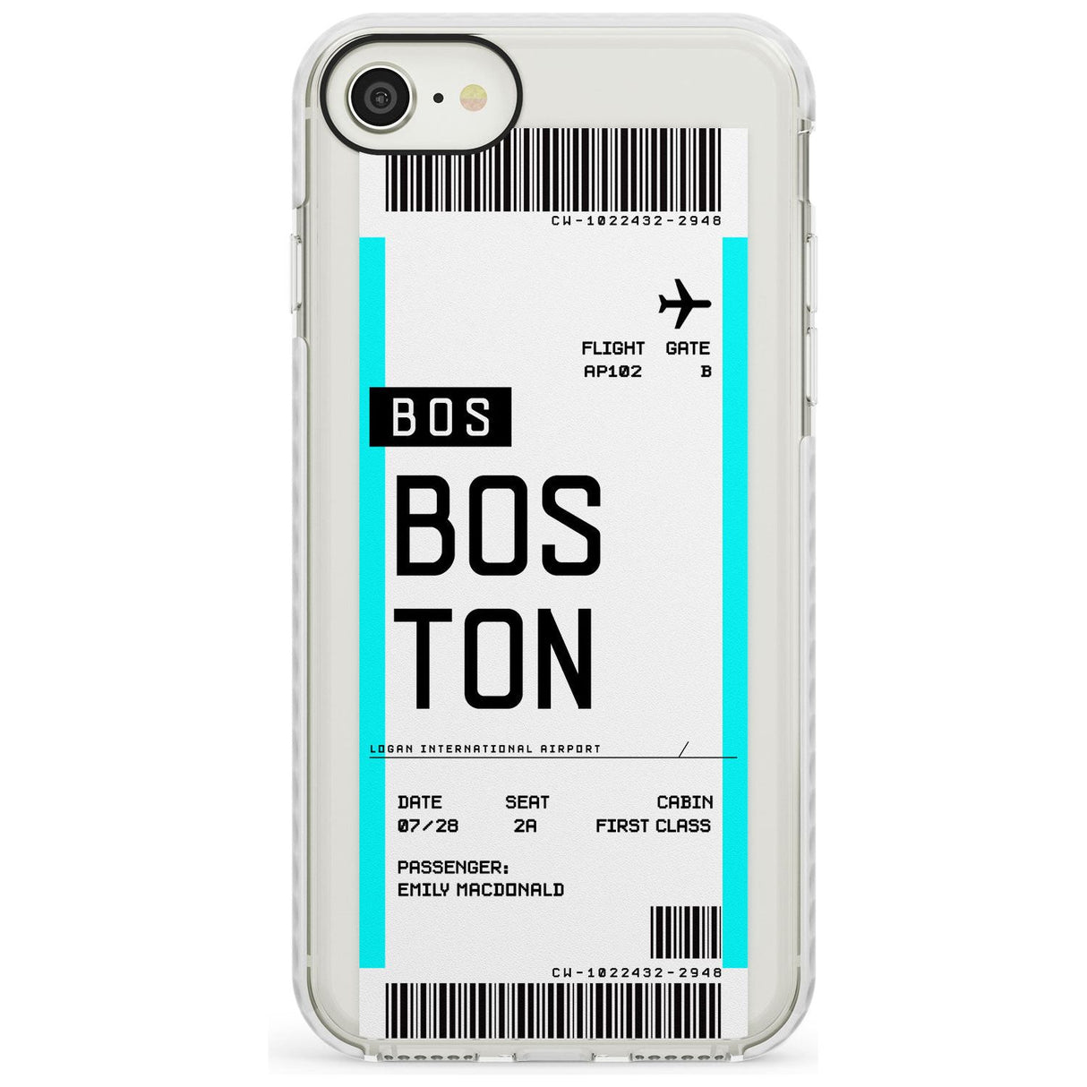 Boston Boarding Pass iPhone Case  Impact Case Custom Phone Case - Case Warehouse