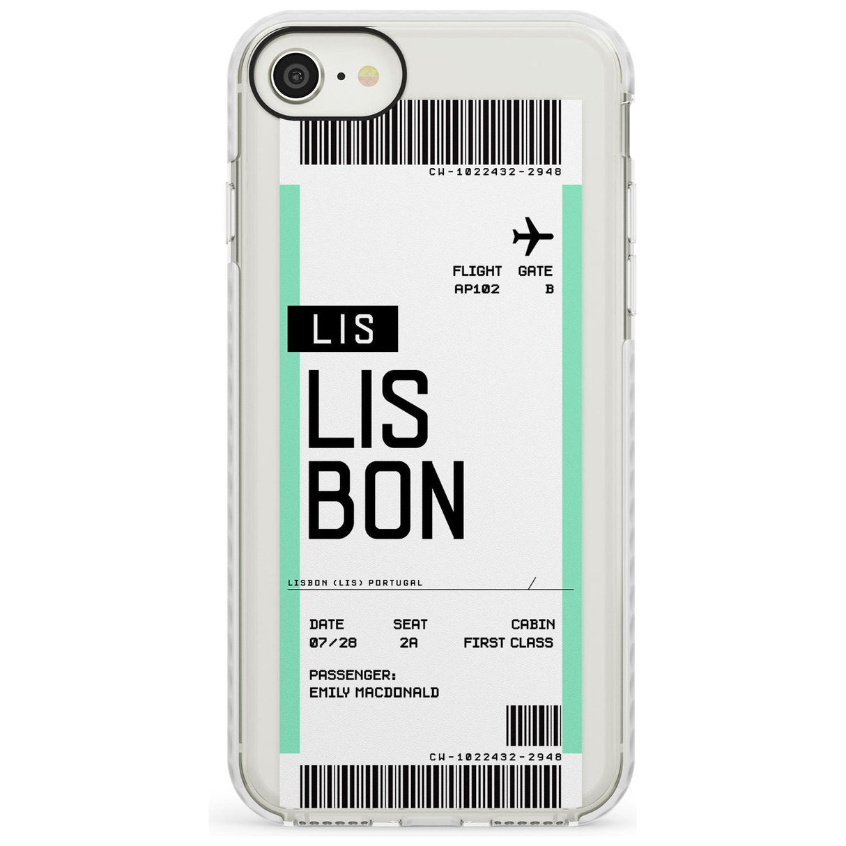 Lisbon Boarding Pass iPhone Case  Impact Case Custom Phone Case - Case Warehouse