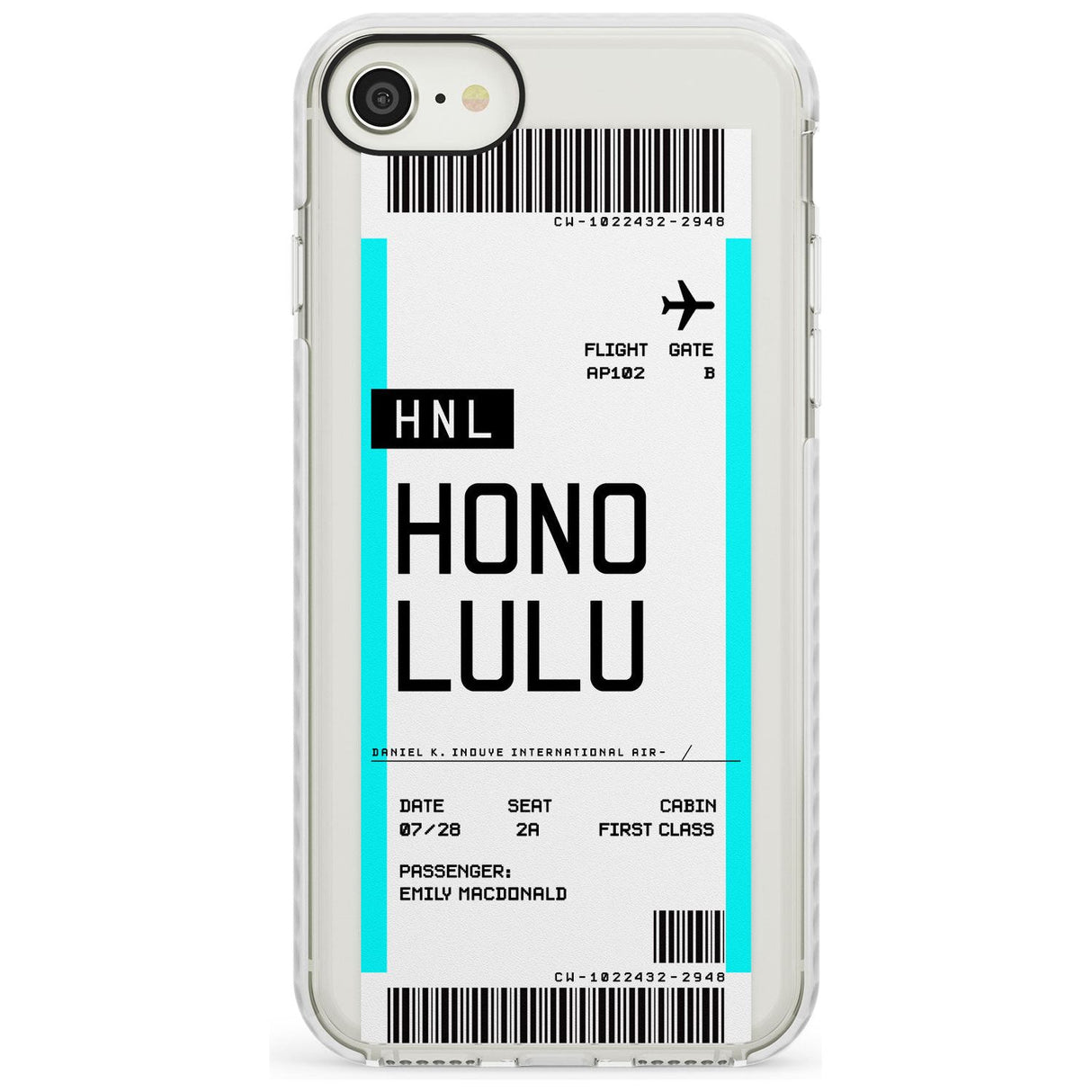 Honolulu Boarding Pass iPhone Case  Impact Case Custom Phone Case - Case Warehouse