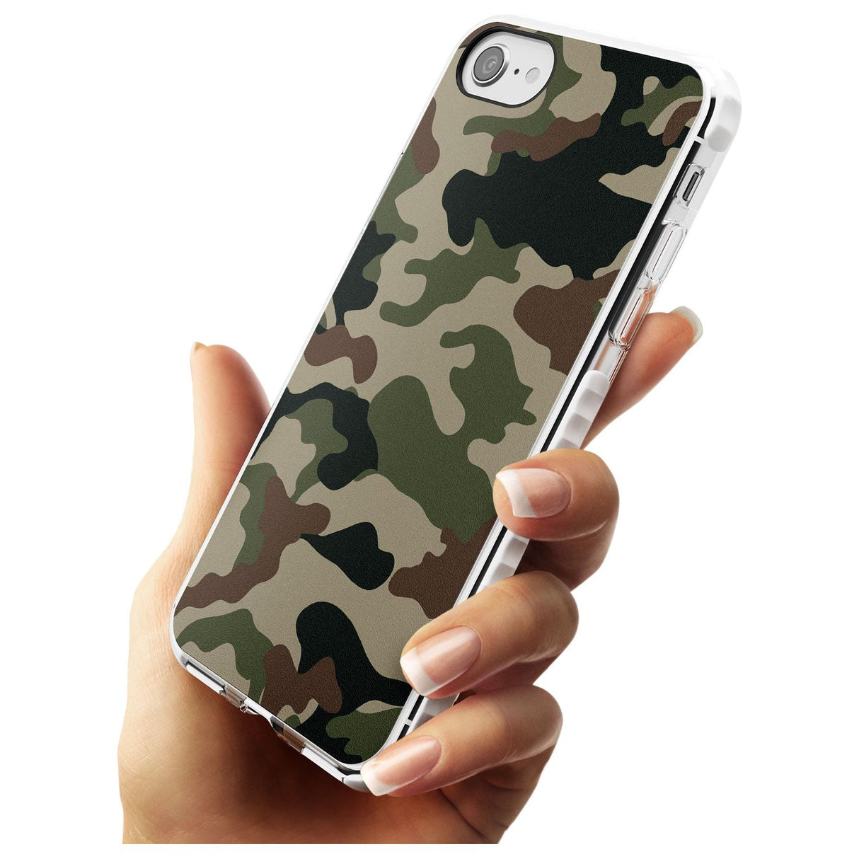 Green and Brown Camo Impact Phone Case for iPhone SE 8 7 Plus