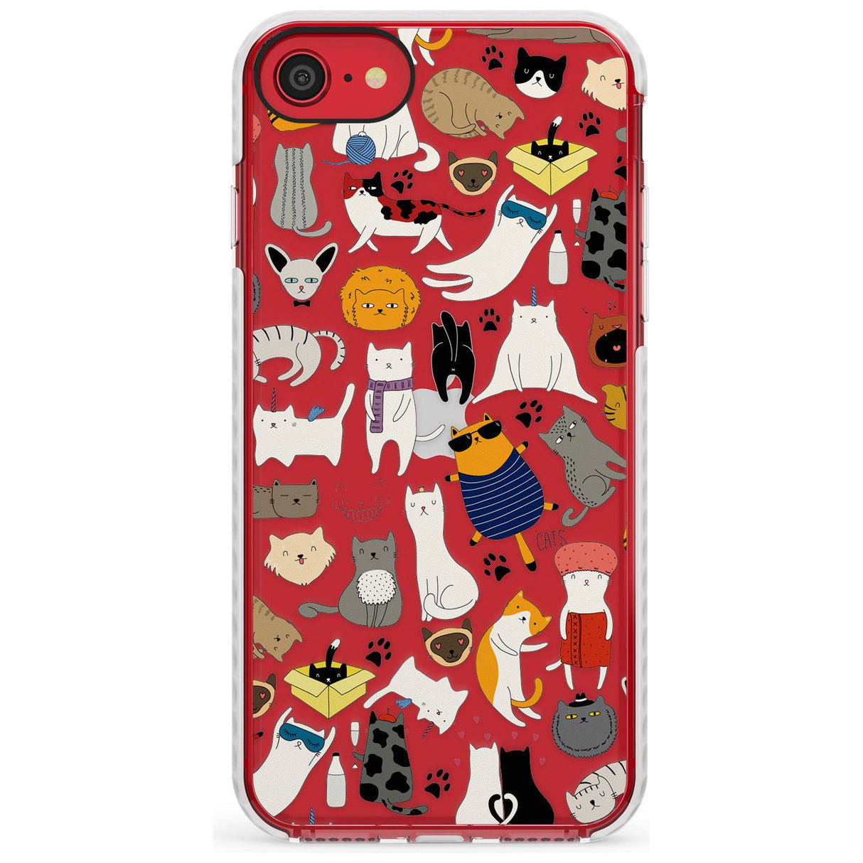 Cartoon Cat Collage - Colour Slim TPU Phone Case for iPhone SE 8 7 Plus