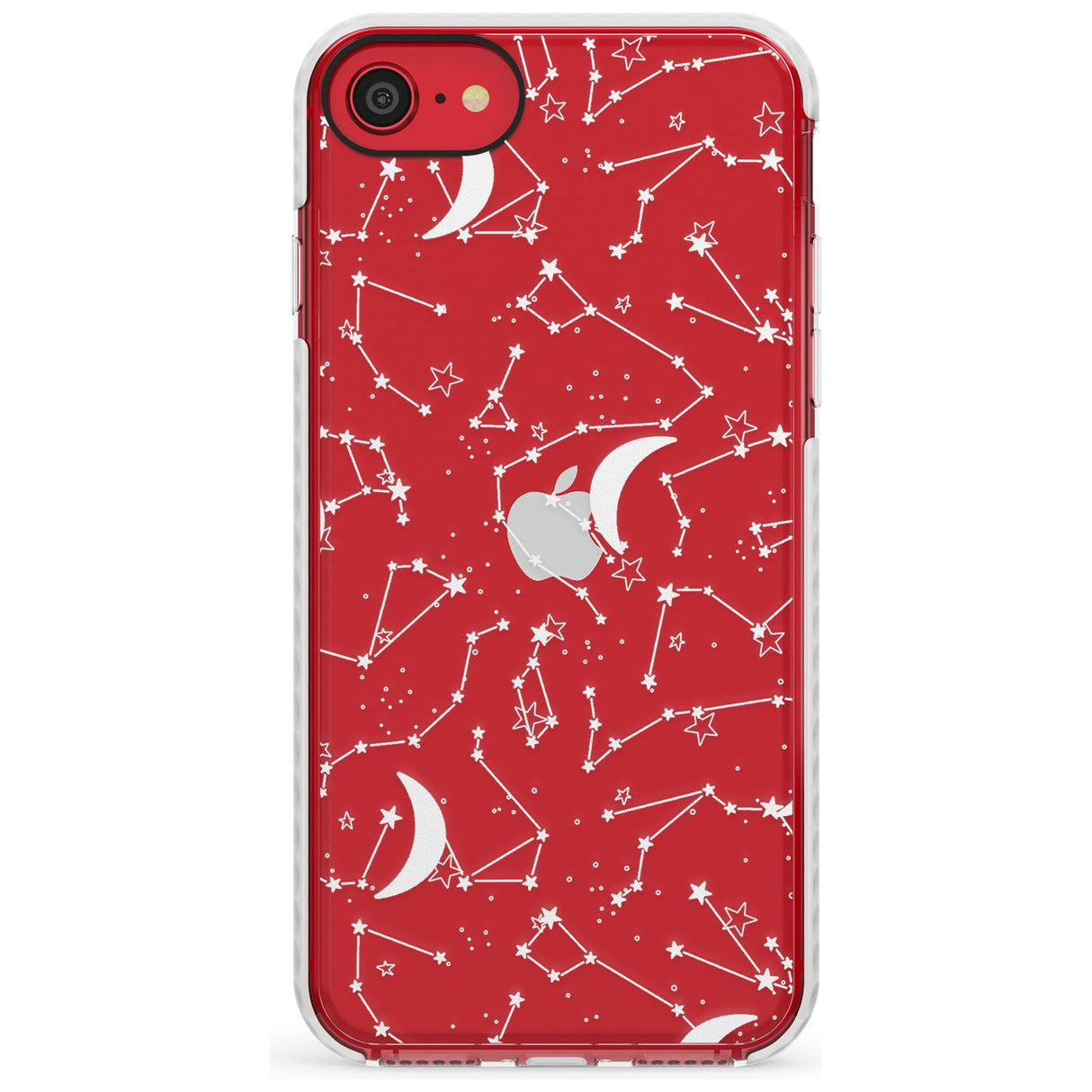 White Constellations on Clear Slim TPU Phone Case for iPhone SE 8 7 Plus