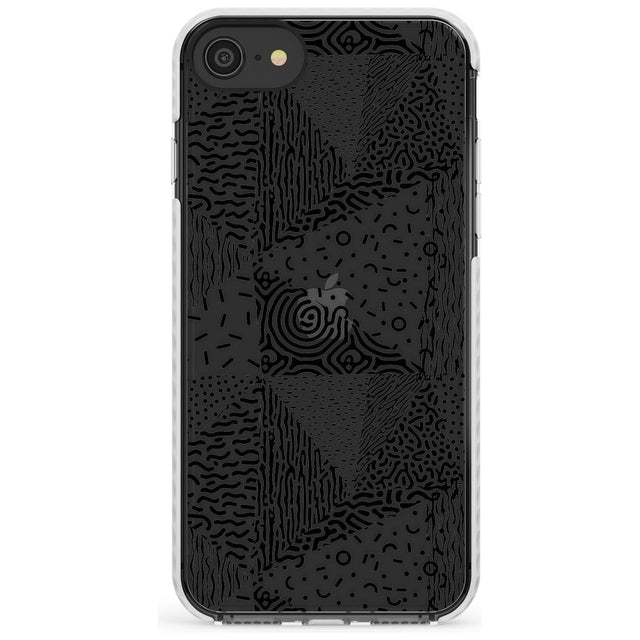 Pattern Mashup (Black) Slim TPU Phone Case for iPhone SE 8 7 Plus