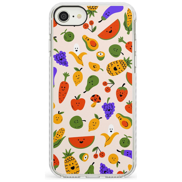 Mixed Kawaii Food Icons - Solid iPhone Case Impact Phone Case Warehouse SE 8 7 Plus