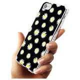 White Daisy Pattern (Black) Impact Phone Case for iPhone SE 8 7 Plus