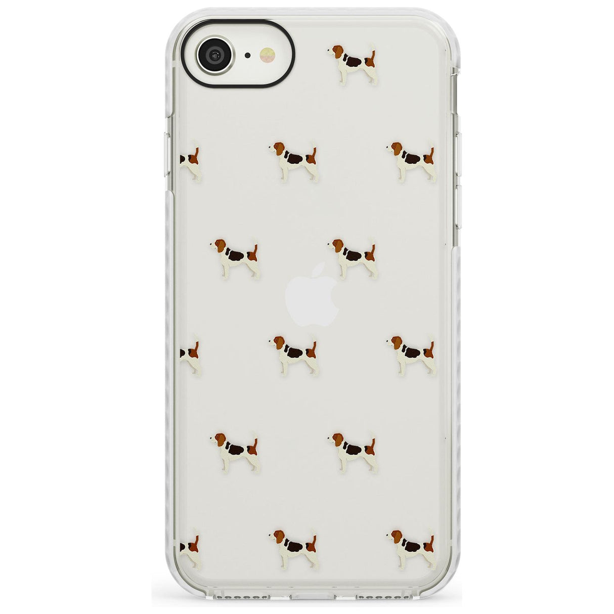 Beagle Dog Pattern Clear Impact Phone Case for iPhone SE 8 7 Plus